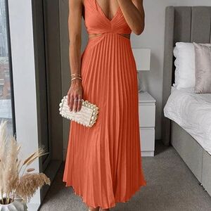 Elegant Orange Maxi Dress